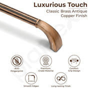 Plantex Cabinet Handle/128mm Handle for Wardrobe/Kitchen Handle/Pull-Push Handle for Home/Office - Pack of 2 (Brass Antique Copper)