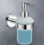 Plantex Smero Pure Brass Made Hand Wash Holder for Wash Basin/Liquid Soap Dispenser/Shampoo Dispenser - Circle (Chrome)