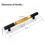 Plantex Door Handle/15 Inch Main Door Handle/Handle for Wooden Door/Pull-Push Door Handle/Door Accessories (Pack of 1, Black, Gold) 3 Years Warranty
