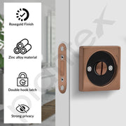 Plantex Door Lock for Bathroom/Latch Lock for Home/Bedroom/Bathroom/Door Chitkani/Bbay Latch for Bathroom - (DTM-620, PVD Rose Gold and Black)