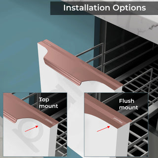 Plantex Profile Handle for Kitchen Cabinet/8 Inch Alluminium Drawer Profile Handle/Wardrobe Pull Handle for Home/Office/Hotel - Pack of 3 (Rose Gold)