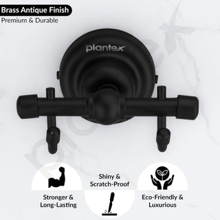 Plantex 304 Grade Stainless Steel Robe Hook/Cloth-Towel Hanger/Napkin Hanger/Bathroom Accessories - Skyllo (Black)
