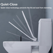 Plantex Polypropylene Toilet Seat/Western Toilet Seat/Soft Closing Commode Seat for Bathroom - Elongated Seat (Glossy White)