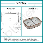 Plantex Ceramic Table Top Wash Basin/Washbasin/Countertop Wash Basin for Bathroom/Living Room(NC-482, 14 x 10 x 5 Inch)