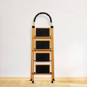 Plantex Premium GI 4-Step Steel Ladder for Home - Wide Anti Skid Step Ladder - 150 kg Capacity (Yellow)