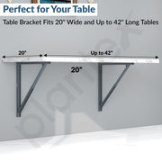 Plantex Heavy Duty 20 Inch Foldable Table Bracket/GI Steel Multipurpose Shelf Bracket/Space Saving Wall Bracket/Folding Bracket for Home & Office - Pair of 1 (Grey)