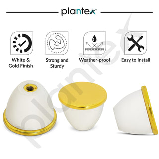 Plantex Knobs for Drawer/Drawer Knobs/Knobs for Cabinets/Pull-Push Knobs for Kitchen/Bedroom Drawer - Pack of 6 (Gold & White)