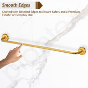 Plantex 304 Grade Stainless Steel 24 inch Single Towel Rod for Bathroom/Towel Stand/Hanger/Bathroom Accessories Pack of 1, Daizy (Golden)