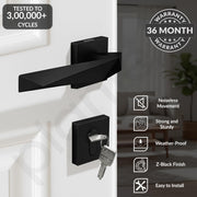 Plantex Main door Lock Set/Door Handle Lock/Mortise Door Lock for Home with 3 Years of Warranty (7129, Z-Black)