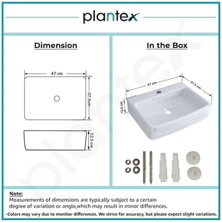 Plantex Ceramic Wall Hung Basin/Washbasin for Bathroom/Wall Mounted Wash Basin/Sink for Living Room (Bolton, White)