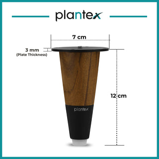 Plantex 4 Inch Sofa Legs for Bed Furniture/Sofa Legs for Table/Sofa Support Legs with Rubber Grip (Black, 6 Pcs)