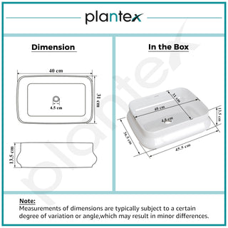 Plantex Platinum Ceramic Wash Basin/Washbasin for Bathroom/Tabletop Wash Basin with 10 Years Glaze Warranty by Plantex/ (Glossy White - 18 x 14 x 5 Inch)