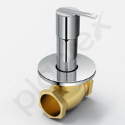 Plantex 25 mm Pure Brass Flush Valve for Toilet with Teflon Tape and Brass Wall Flange/Angle Cocke for Bathroom - 7 Year Warranty-(AQ-1420-Chrome)