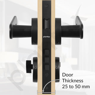 Plantex Main Door Lock/Mortise Lock for Door with 3 Years of Warranty - Robust Door Lock for Home with Brass Lock Body & Cylinder (Black Finish)