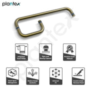 Plantex Stainless Steel Towel Bar Combination/Shower Door Handle/Towel Holder for Glass Shower Door and Bath Door Pull Handle - Pack of 1 (Brass Antique)