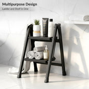 Plantex Ladder for Home/GI Steel Foldable 2 Step Ladder/Wide Anti Slip 2 Step Ladder - (Black)