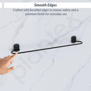 Plantex 304 Grade Stainless Steel 24 inch Towel Rod/Towel Bar/Towel Hanger for Bathroom/Bathroom Accessories - Pack of 1 (Parv-Black)