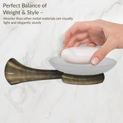 Plantex Smero Pure Brass Glass Soap Holder for Bathroom & Kitchen/Soap Stand/Case/Dish/Bathroom Accessories - Contrive (Rich Antique)