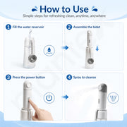 Plantex Portable Travel Bidet for Toilet/Rechargeable Electric Jet Spray with 2 Pressure Modes/IPX7 Waterproof/450ML Detachable Bottle for Women/Men – Pack of 1 (White)