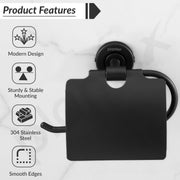 Plantex 304 Grade Stainless Steel Bathroom Toilet Paper Holder/Tissue Holder for Washroom/Kitchen/Bathroom Accessories - Daizy (Black)