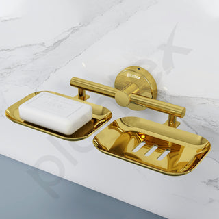 Plantex Galaxy 304 Grade Stainless Steel Rectangular Double Soap Dish for Bathroom/Soap Stand/Soap Holder/Soap Storage/Bathroom Accessories – (PVD Gold)