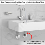 Plantex Mixer Tap for Bathroom/Hot & Cold Basin Mixer/Wash Basin Tap/Bathroom Accessories - Pack of 1 (Rio, Chrome)