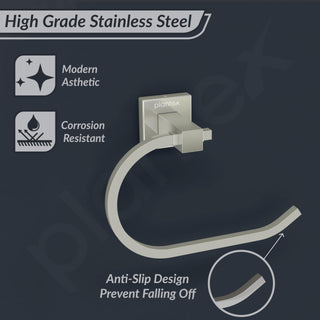 Plantex Stainless Steel Towel Ring for Washbasin/Napkin Hanger for Bathroom/Brushed Steel Finish/Napkin Holder/Bathroom Accessories - (Aqua)
