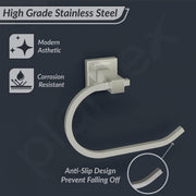 Plantex Stainless Steel Towel Ring for Washbasin/Napkin Hanger for Bathroom/Brushed Steel Finish/Napkin Holder/Bathroom Accessories - (Aqua)