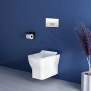 Plantex Ceramic Commode with Conceal Flush Tank/Wall Hung Commode with Dual Flush Tank with accessories/Square Toilet with Soft Closing Toilet Seat – (White)