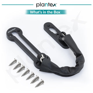 Plantex Heavy Duty Security Door Chain Lock/Anti-Theft Sliding Chain Lock for Inside Door – Pack of 2 (Z - Black, Finish)