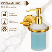 Plantex 304 Grade Stainless Steel Liquid Soap Dispenser/Shampoo Dispenser/Hand Wash Dispenser/Bathroom Accessories Pack of 1, Daizy (Golden)