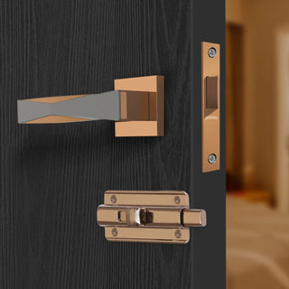 Plantex Heavy Duty Door Lock for Bathroom/Mortise Keyless Door Lock for Store Room/Balcony/Office with Baby Latch (7085 - PVD Choco & Satin Black Matt Finish)
