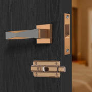 Plantex Heavy Duty Door Lock for Bathroom/Mortise Keyless Door Lock for Store Room/Balcony/Office with Baby Latch (7085 - PVD Choco & Satin Black Matt Finish)
