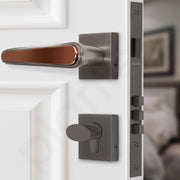 Plantex Main Door Lock/Mortise Lock for Doors - Robust Door Lock Handle for Home with Brass Lock Body & Cylinder (PT-014, Satin Black & Rose Gold)