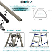 Plantex Ladder for Home-Foldable Aluminium 6 Step Ladder-Wide Anti Skid Steps/Strong Wide Steps Ladder (Anodize Coated-Gold)