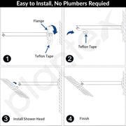 Plantex 18-Inch Shower Arm for Overhead Shower/Stainless Steel Shower Pipe/Wall Mount Bathroom Fitting with ½-Inch Thread - Pack of 1 (Gold)