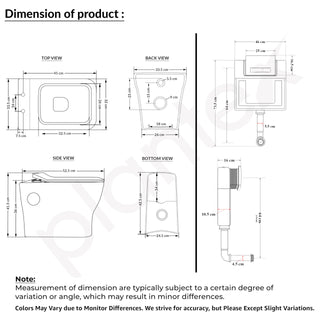 Plantex Ceramic Commode With Conceal Flush Tank/Wall Hung Toilet with Dual Flush Tank/Tank with Internal Accessories - (White)