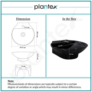 Plantex Ceramic Wall Hung Wash Basin/Wall Mount Basin for Bathroom/Washbasin Sink for Home/Office/Restaurant (Black - 15 x 15 x 5 Inch)
