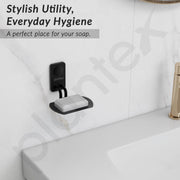 Plantex Metro Platinum Stainless Steel Bathroom Soap Holder/Wall Mounted Soap Holder/Soap Dish Stand/Bathroom Accessories - (Black)