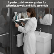 Plantex Stainless Steel Bathroom Shelf Rack/Bathroom Organizer/Wall Shelf for Bathroom Accessories Set/Kitchen Stand/Kitchen Shelves & Racks-( Chrome 18x5 Inches)