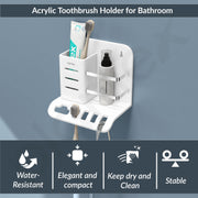 Plantex Acrylic Multipurpose Tooth Brush Holder/Stand/Tumbler for Bathroom Accessories for Home - (White)