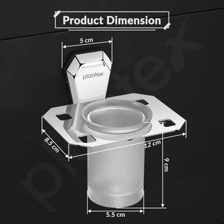 Plantex Tumbler Holder for Bathroom/304 Grade Stainless Steel Toothbrush Holder/Toothpaste/Razor Holder/Bathroom Accessories - Pack of 1 (PM-2406, Chrome)