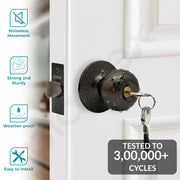Plantex Stainless Steel Door Lock - Cylindrical Door Lock With 3 Keys/Tubular Door Knob/Lock For Main Door/Bedroom (Glossy Black)