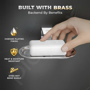 Plantex Soap Holder for Bathroom/Pure Brass Single Soap Dish/soap Stand/Soap Bar/Soap Case/Bathroom Accessories - Pack of 1 (APS-DL-03, Chrome)