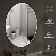 Plantex Frameless Oval Mirror for Wall/Bathroom/Dressing Room/Living Room/Bedroom/Entryway - Bathroom Accessories (18 X 24 Inch)