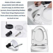 Plantex 55MM QQ Toilet Seat Cover Hinges/Soft Close QQ Quick Release Replacement Kit/Corrosion-Resistant Hydraulic Dampers with Screws & Fittings/Easy Installation-1 Pair (2 Piece)
