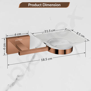 Plantex 304 Grade Stainless Steel Square Shape Wall Mounted Soap Holder/Soap Stand/Soap Case/Bathroom Accessories - Benz (Rose Gold)