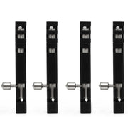 Plantex Stainless Steel Tower Bolt/Tower Bolt for Home,Offices Doors & Windows/4 Inch Tower Bolt for Main Door/Door Latch/Kundi/Chitakini/Door Latch for Windows - Pack of 4 (Black)
