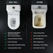 Plantex Siphonic Flush System Ceramic Commode/S Trap Western Toilet with Siphonic Vacuum Flush/One Piece Western Commode With Soft Close Toilet Seat  (White - Ukrain)