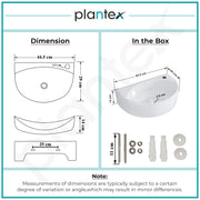 Plantex Platinum Ceramic Wash Basin Wall Mounted/Wash Basin for Bathroom/Wall Hung Washbasin/Sink for Bathroom with 10 Years Glaze Warranty by Plantex(Glossy White/Cody -17.5 x 11.5 x 5 Inch)